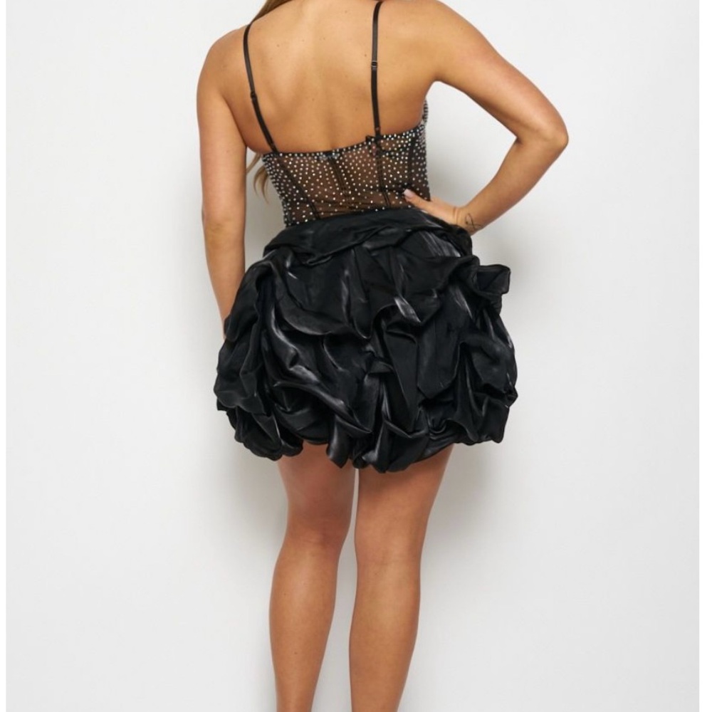 Black Ruffled Mini Dress